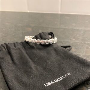 Lisa Gozlan happy face mixer silver with pink crystals